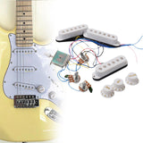 Maxbell Guitar Pickup Set 5 Gear Wheel Prewired for ST Electric Guitar Musical Instrument White