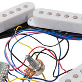 Maxbell Guitar Pickup Set 5 Gear Wheel Prewired for ST Electric Guitar Musical Instrument White