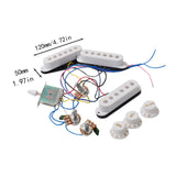 Maxbell Guitar Pickup Set 5 Gear Wheel Prewired for ST Electric Guitar Musical Instrument White