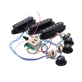 Maxbell Guitar Pickup Set 5 Gear Wheel Prewired for ST Electric Guitar Musical Instrument Black