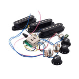 Maxbell Guitar Pickup Set 5 Gear Wheel Prewired for ST Electric Guitar Musical Instrument Black
