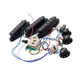 Maxbell Guitar Pickup Set 5 Gear Wheel Prewired for ST Electric Guitar Musical Instrument Black