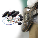 Maxbell Guitar Pickup Set 5 Gear Wheel Prewired for ST Electric Guitar Musical Instrument Black