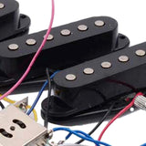 Maxbell Guitar Pickup Set 5 Gear Wheel Prewired for ST Electric Guitar Musical Instrument Black