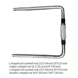 Maxbell L Shaped Rod Replacement Attachment Metal Drummer Gifts Percussion Accessory Double L
