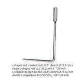 Maxbell L Shaped Rod Replacement Attachment Metal Drummer Gifts Percussion Accessory Cowbell Rod