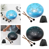 Maxbell Steel Drum Handpans Musical Instrument Meditation Drum for Family Adults Kids Blue