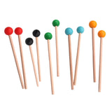 Maxbell 2x Wood Mallets Accessories Professional Marimba Mallets for Chime Beginners Yellow