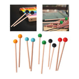 Maxbell 2x Wood Mallets Accessories Professional Marimba Mallets for Chime Beginners Yellow