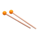 Maxbell 2x Wood Mallets Accessories Professional Marimba Mallets for Chime Beginners Yellow