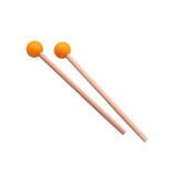 Maxbell 2x Wood Mallets Accessories Professional Marimba Mallets for Chime Beginners Yellow