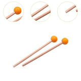 Maxbell 2x Wood Mallets Accessories Professional Marimba Mallets for Chime Beginners Yellow