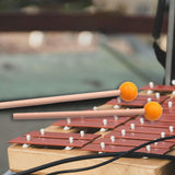 Maxbell 2x Wood Mallets Accessories Professional Marimba Mallets for Chime Beginners Yellow