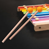 Maxbell 2x Wood Mallets Accessories Professional Marimba Mallets for Chime Beginners Yellow