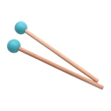 Maxbell 2x Wood Mallets Accessories Professional Marimba Mallets for Chime Beginners Blue