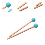 Maxbell 2x Wood Mallets Accessories Professional Marimba Mallets for Chime Beginners Blue