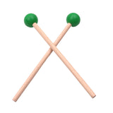Maxbell 2x Wood Mallets Accessories Professional Marimba Mallets for Chime Beginners Green
