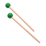 Maxbell 2x Wood Mallets Accessories Professional Marimba Mallets for Chime Beginners Green