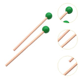 Maxbell 2x Wood Mallets Accessories Professional Marimba Mallets for Chime Beginners Green