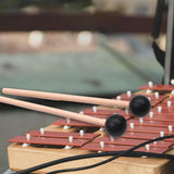 Maxbell 2x Wood Mallets Accessories Professional Marimba Mallets for Chime Beginners Black