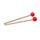 Maxbell 2x Wood Mallets Accessories Professional Marimba Mallets for Chime Beginners Red