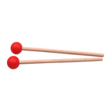 Maxbell 2x Wood Mallets Accessories Professional Marimba Mallets for Chime Beginners Red