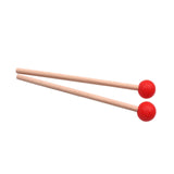 Maxbell 2x Wood Mallets Accessories Professional Marimba Mallets for Chime Beginners Red
