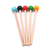 Maxbell 2x Wood Mallets Accessories Professional Marimba Mallets for Chime Beginners Red
