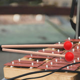 Maxbell 2x Wood Mallets Accessories Professional Marimba Mallets for Chime Beginners Red