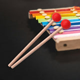 Maxbell 2x Wood Mallets Accessories Professional Marimba Mallets for Chime Beginners Red