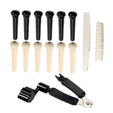 Maxbell 12Pcs Guitar Bridge Pins Portable Bridge Extractor Tool for Classical Guitar