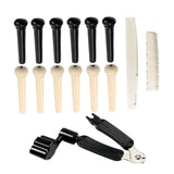 Maxbell 12Pcs Guitar Bridge Pins Portable Bridge Extractor Tool for Classical Guitar
