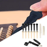 Maxbell 12Pcs Guitar Bridge Pins Portable Bridge Extractor Tool for Classical Guitar