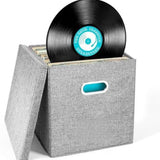 Maxbell 12inch Vinyl Records Storage Box CD Album Records Case Carrying Case Organizer Gray