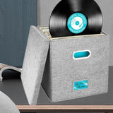 Maxbell 12inch Vinyl Records Storage Box CD Album Records Case Carrying Case Organizer Gray