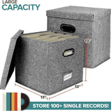 Maxbell 12inch Vinyl Records Storage Box CD Album Records Case Carrying Case Organizer Gray