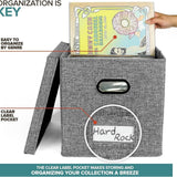 Maxbell 12inch Vinyl Records Storage Box CD Album Records Case Carrying Case Organizer Gray