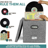Maxbell 12inch Vinyl Records Storage Box CD Album Records Case Carrying Case Organizer Gray