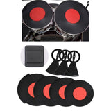 Maxbell 5Pcs Drum Mutes Silicone and 3 Cymbal Mutes Easy to Install Drum Sound Mutes Black