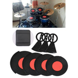 Maxbell 5Pcs Drum Mutes Silicone and 3 Cymbal Mutes Easy to Install Drum Sound Mutes Black