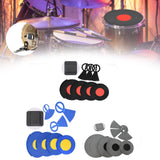 Maxbell 5Pcs Drum Mutes Silicone and 3 Cymbal Mutes Easy to Install Drum Sound Mutes Black