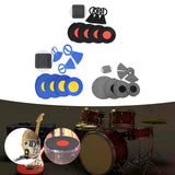 Maxbell 5Pcs Drum Mutes Silicone and 3 Cymbal Mutes Easy to Install Drum Sound Mutes Black