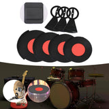 Maxbell 5Pcs Drum Mutes Silicone and 3 Cymbal Mutes Easy to Install Drum Sound Mutes Black