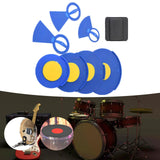 Maxbell 5Pcs Drum Mutes Silicone and 3 Cymbal Mutes Easy to Install Drum Sound Mutes Blue