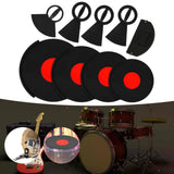 Maxbell 9Pcs Drum Mute Pads Portable Quiet Practicing Pad Dampers Eliminates Sustain