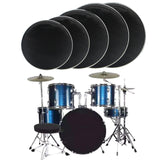 Maxbell 5x Drum Silent Mute Drum Pad Double Sided Silent Drum Pad for Drum Players 10 12 14 14 18in