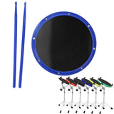 Maxbell 12inch Practice Drum Pad Portable Drumsticks Included for Gifts Home Student Blue