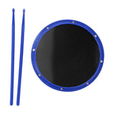 Maxbell 12inch Practice Drum Pad Portable Drumsticks Included for Gifts Home Student Blue