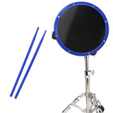 Maxbell 12inch Practice Drum Pad Portable Drumsticks Included for Gifts Home Student Blue
