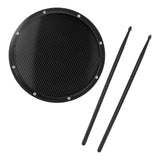 Maxbell 12inch Practice Drum Pad Portable Drumsticks Included for Gifts Home Student Black